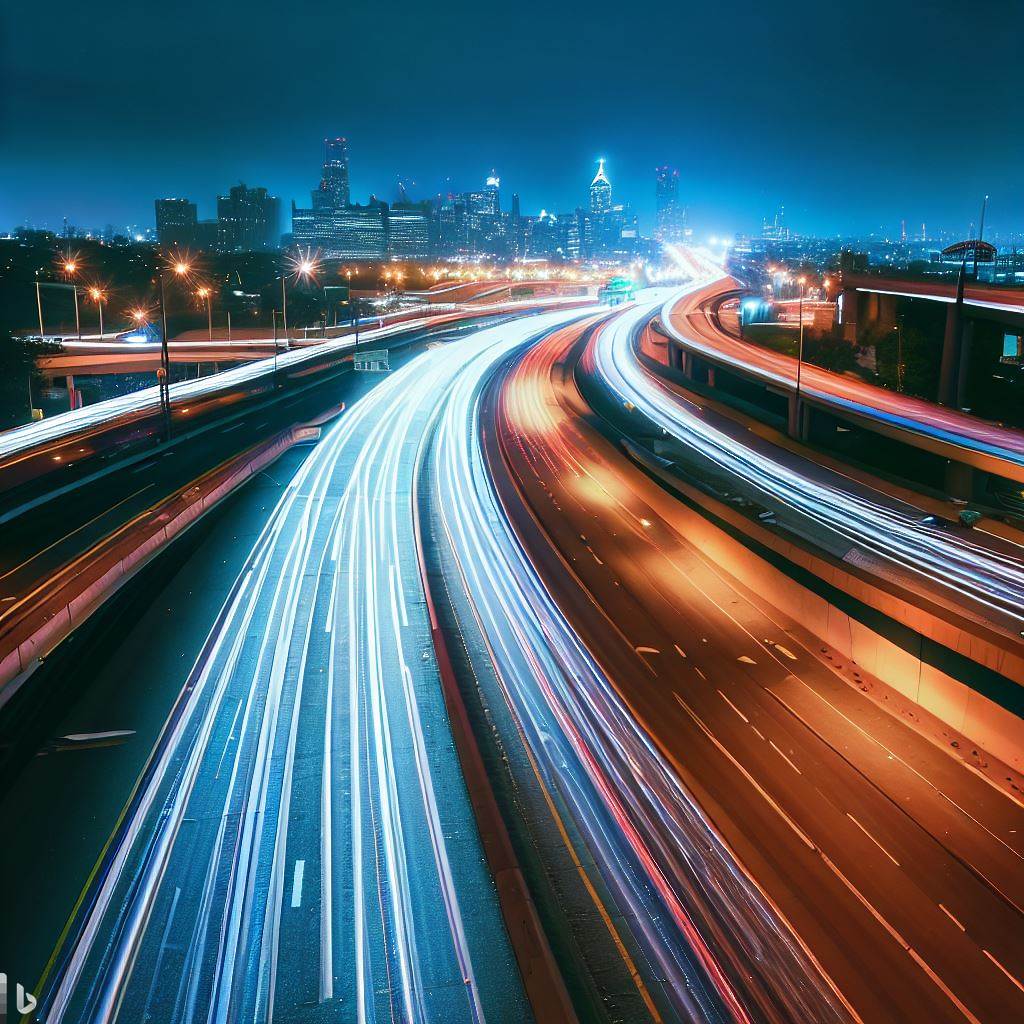 Aerial view of I-95 highway in Philadelphia