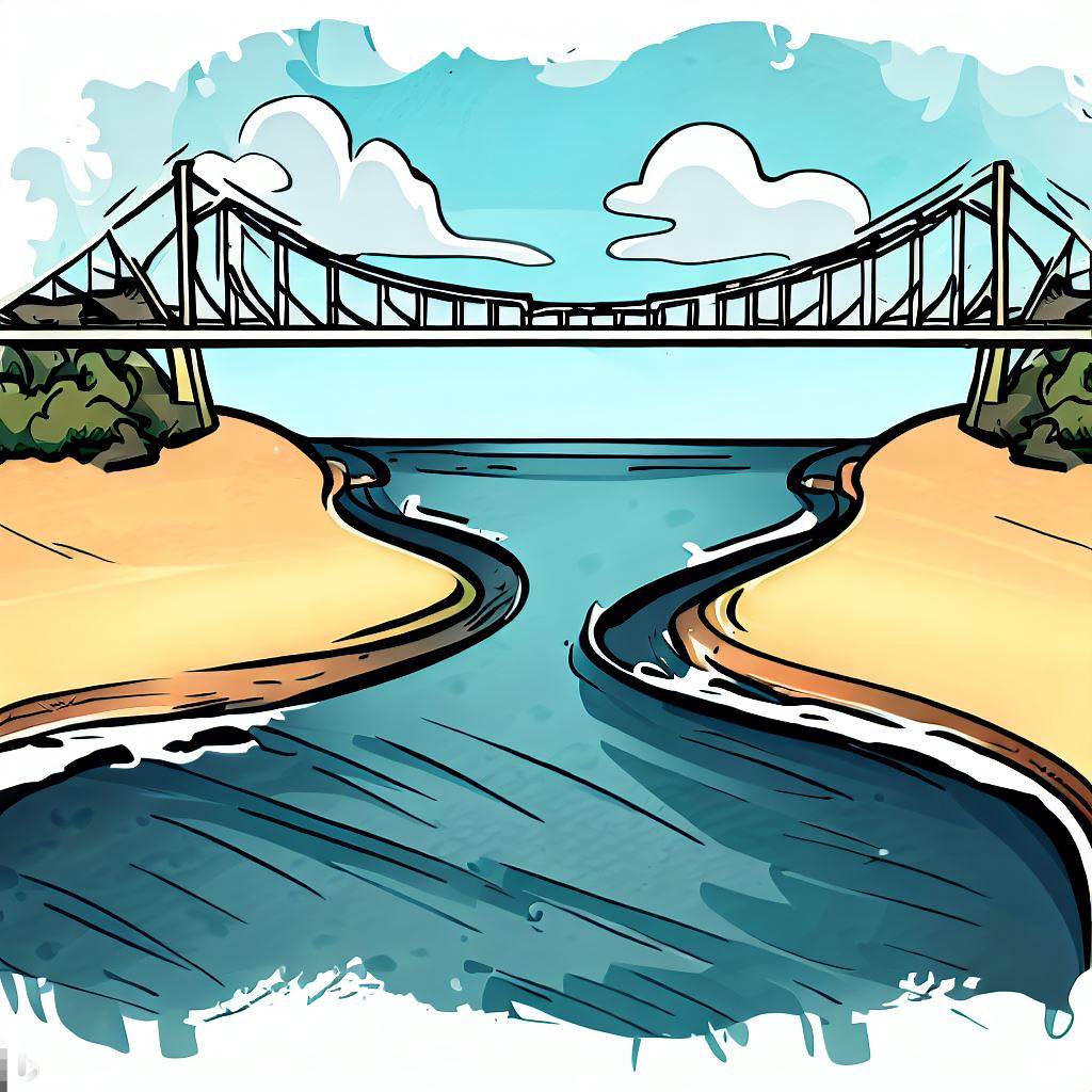 A bridge connecting two shores