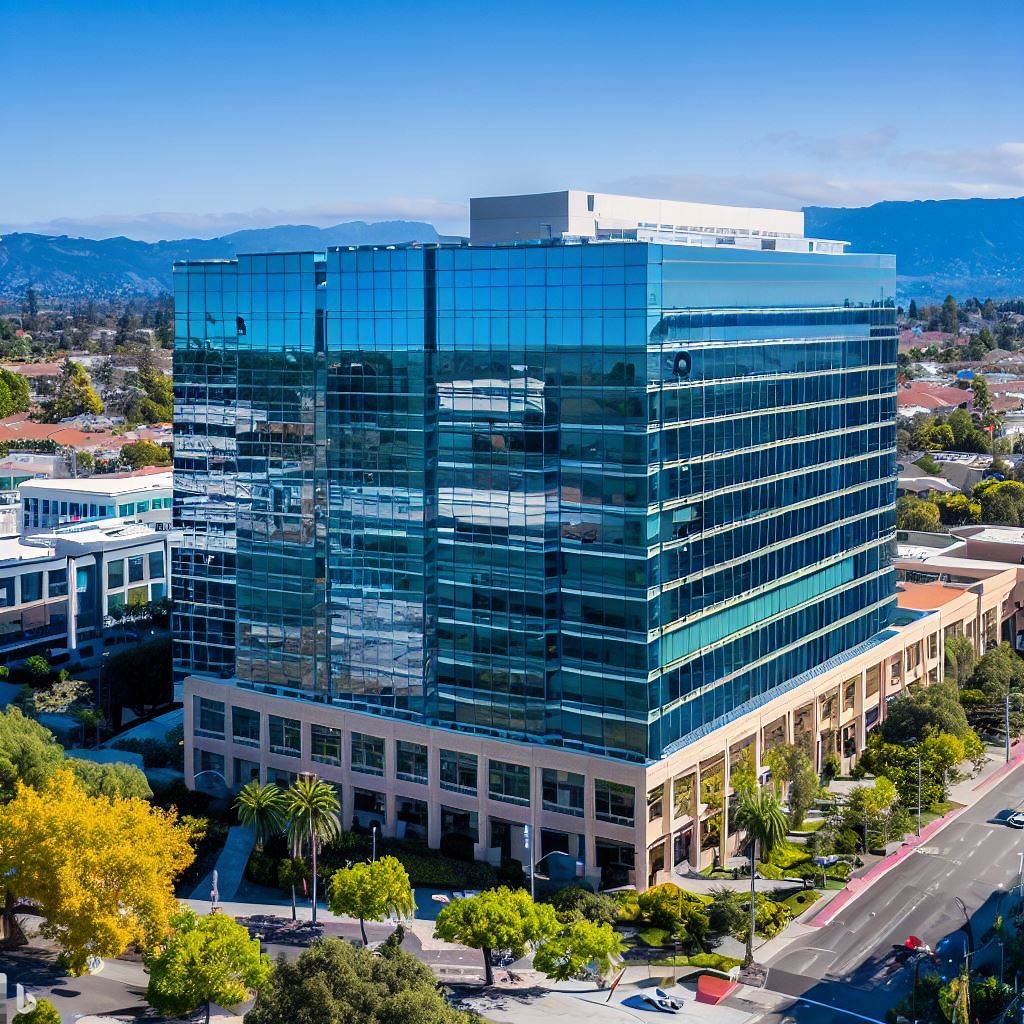 Computer rendering of Google HQ