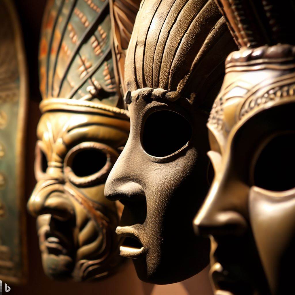 Masks at a museum.